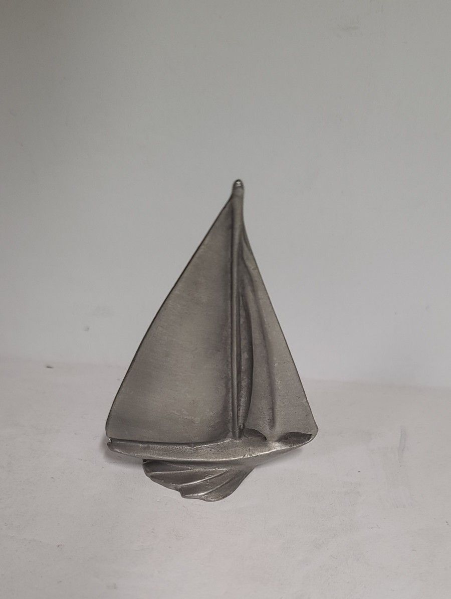 Vintage Minature Pewter Radcliffe Sailboat Figurine 