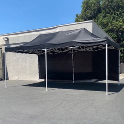 $205 (New in Box) Heavy-duty canopy 10x20 ft with (2 sidewalls), ez popup outdoor gazebo, carry bag (red or blue)