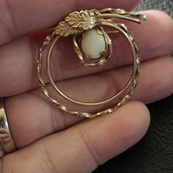 12k Gold Filled Opal Brooch