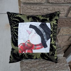 Hand Painted Snowman Shelf Pillow