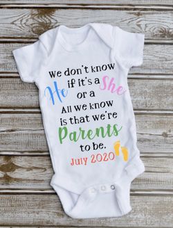 Cute pregnancy announcement onesie