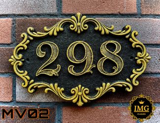 Custom House Number Plaque – Outdoor Address Plate 