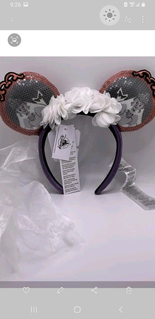 NEW WITH TAGS DISNEY HAUNTED MANSION BRIDE EARS .20 EACH OR 2 FOR $30