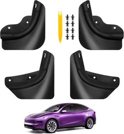 Upgraded Mud Flaps for Tesla Model Y Juniper 2025 [No Drilling/Tape Install]