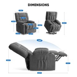 Recliner Chair with Vibrating Massage and Heating, Home Theater Seating with Lumbar Support