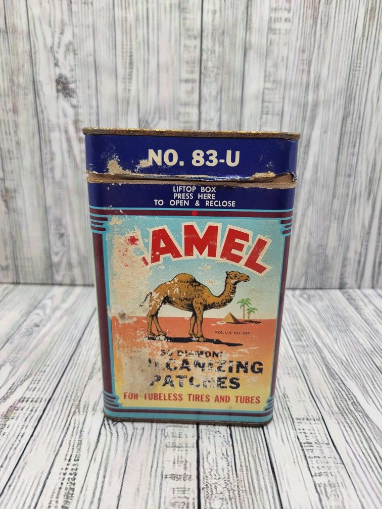 Vintage 1946 Camel Vulcanizing Patches Tire Tube Repair Kit No 83-u
