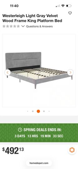 Gray King Bed Frame (NEW IN BOX)