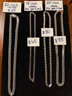 Silver & White 14K Gold Filled Chain Necklaces