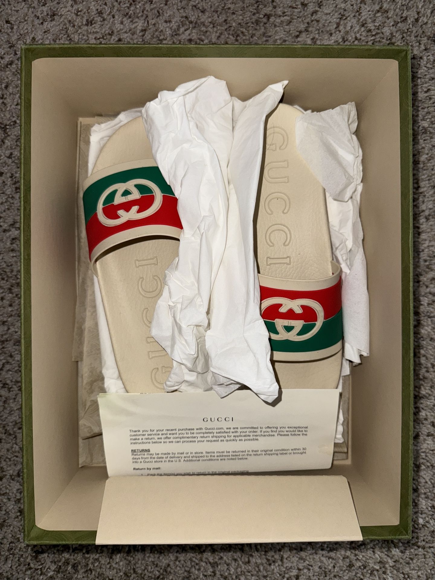 GUCCI INTERLOCKING G SLIDES MEN US 9