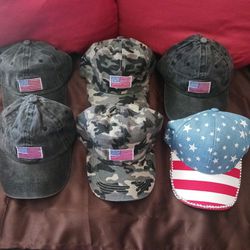 New US Flag Caps  $8  Each, Nice For Memorial's  Day