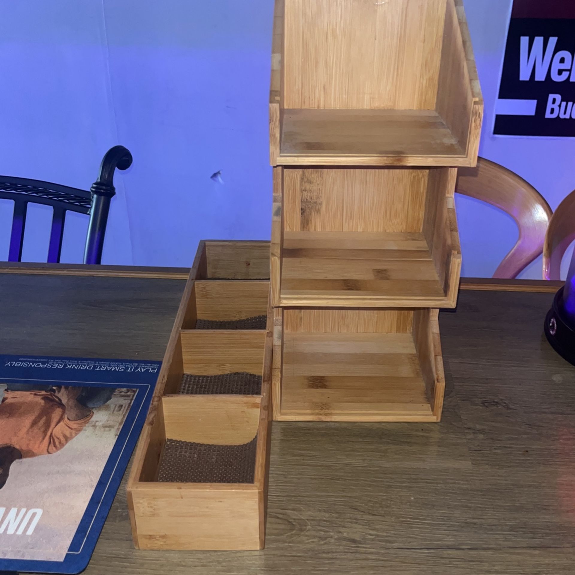 3 Tier Condiment Coffee Shelf With 4 Compartment Tray