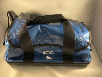 Great White Waterproof Blue Tarp Duffel Bag Dry Backpack Boat Kayaking Rafting River Tubing xtra bag