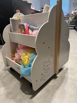 Wooden storage bookshelf