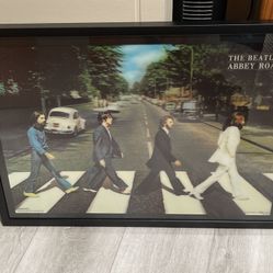 The Beatles Abbey Road 3D Piece Framed And Matted 29” X 21.5”h