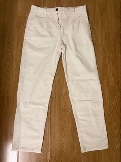 Cream Corduroy Pleated Trousers