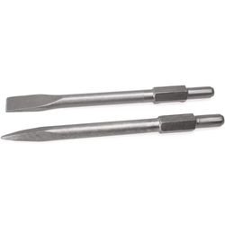 XtremepowerUS 2-Pieces 1-1/8" Hex Point and Flat Concrete Chisels for Electric Demolition Jack Hammer Bit Point Chisel Demolition Concrete Breaker