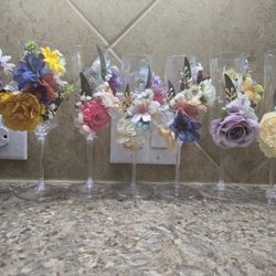 Decorated Champagne Flutes