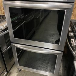 KITCHEN AID WALL DOUBLE OVEN FREE WARRANTY DELIVERY BUILT IN WORKS LIKE NEW