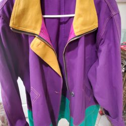 Vintage/ 90's Retro Multi Color Denim Jacket 