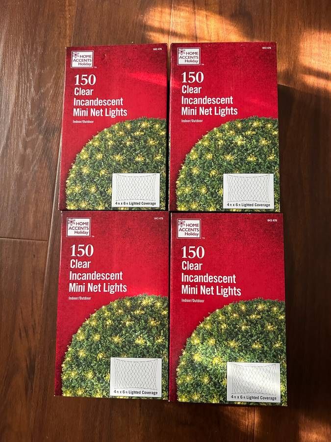 4 Boxes Of NEW Christmas 150L clear Incandescent mini Net lights