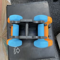 Set Of 5 And 8 Lb Dumbbells With Plastic Rack 