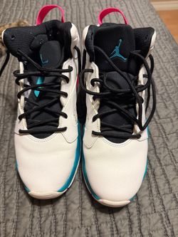 Air Jordan High-Top Sneakers White Teal Pink