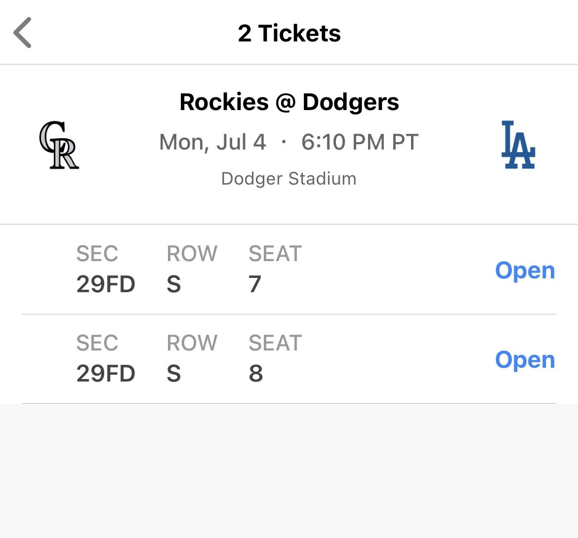 Dodgers vs Rockies July 4th Fireworks / Behind 3rd Base 