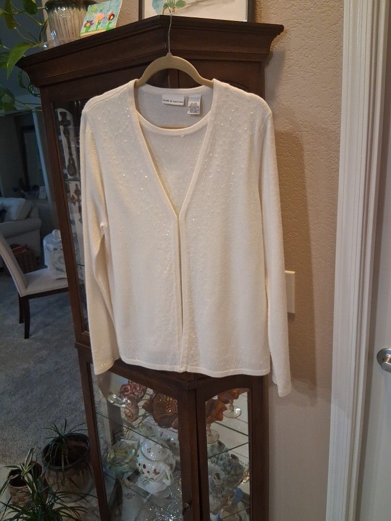 Woman's Sparkly Cardigan & Shell Underneath