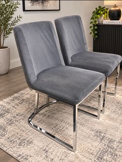 Set of 2 Modern Gray Chairs ✨