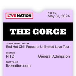 2 X Pit Tix To Chili Peppers Tonight RHCP