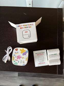 Mini Thermal Printer (AH-M2) + 3 Paper Rolls – Like New