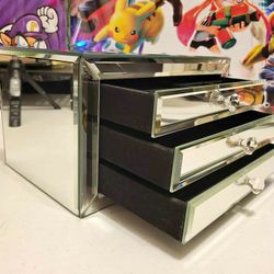 11" Pottery Barn Mirrored Vanity Jewelry Storage Box