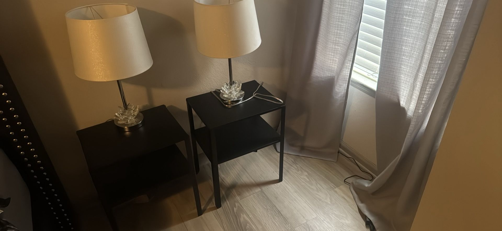 Metal End Tables With Lamps