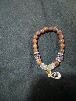 Beaded Bracelet with Evil Eye Charm