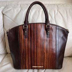 Brahmin Large Duxbury Satchel Brown Balsa Style Handbag READ!