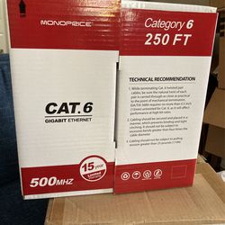 Monoprice Cat6 Bill Bare Copper Ethernet Cable 250 Ft 500mhz