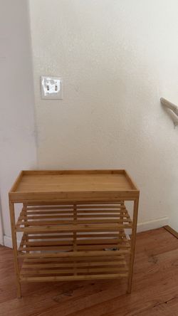 Wooden shoe rack