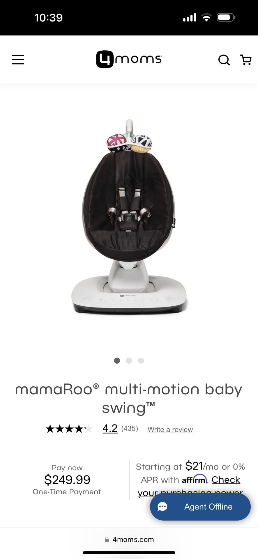 mamaRoo® multi-motion baby swing
