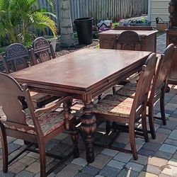 Antique 9 piece dining room Table/Set