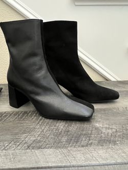 Leather and suede Booties