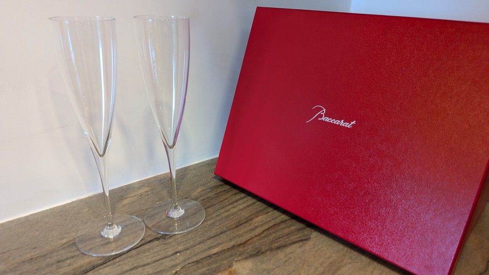 Baccarat Champagne Flutes Like New