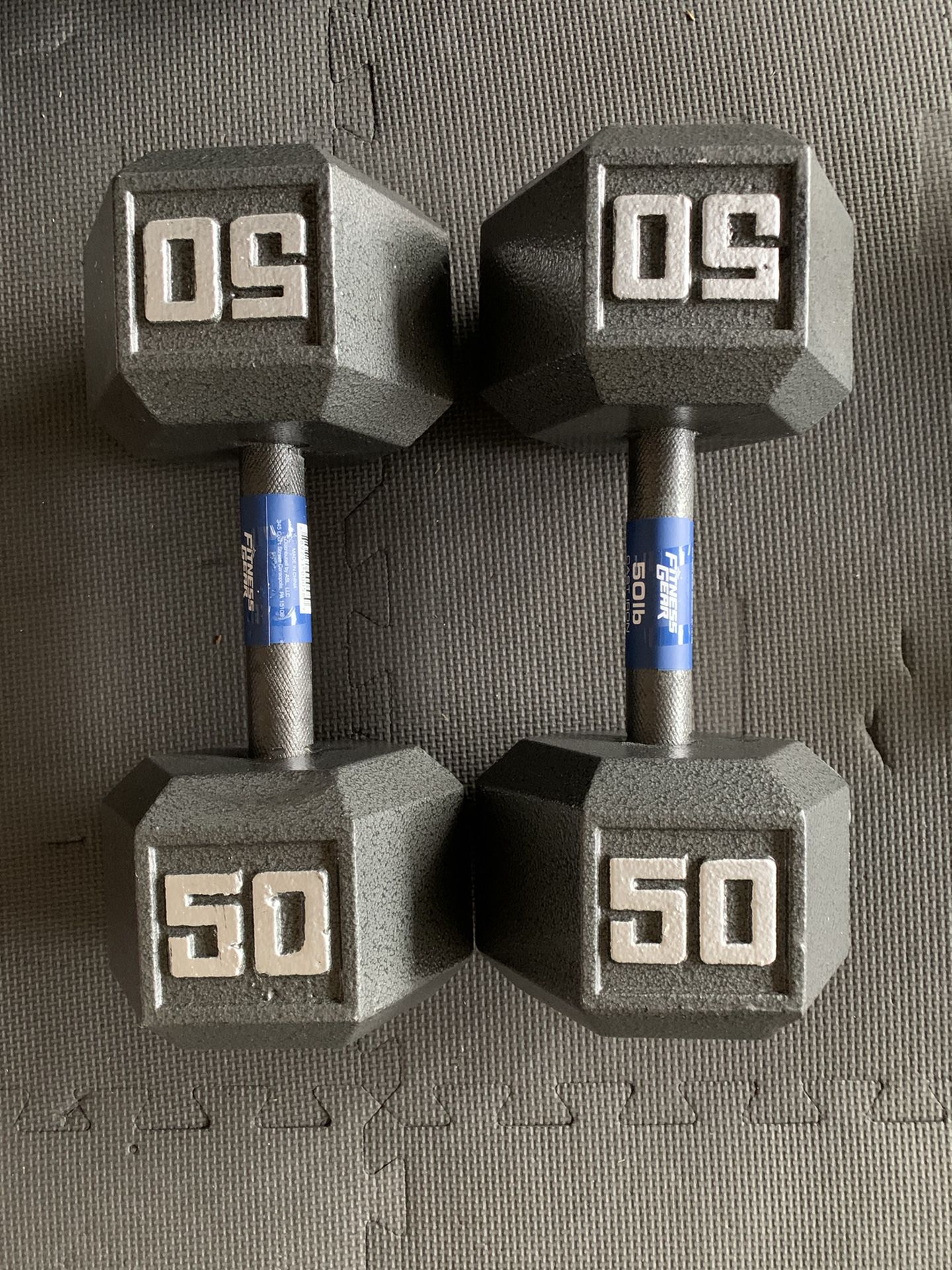 Brand New 50lb hex dumbbell weights! (Pair)