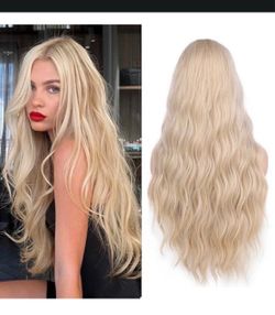 Long Platinum Blonde Wig 28 Inch