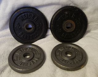 4 Weight Plates 2 Weider 3lbs plates and 2 Weider 5lbs plates - Pre-owned