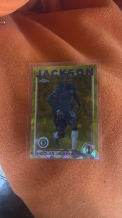 2023-24 Topps Chrome Sapphire Nicolas Jackson Yellow Parallel /75 Chelsea FC