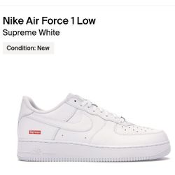 Nike  Supreme Air Force 1 Low White Size 8.5