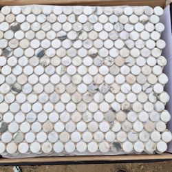 Stone Decor Accents River Rock 11 in. x 13 in. Matte Ceramic Penny Round Mosaic Tile  per case