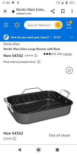 Brand New Nordic Ware Extra Large Roasting Pan and Rack - Non-Stick Roaster  up to 25 Lb Turkey 18 X 13 Pan, cook Chef Roasting Thanksgiving Culinary  for Sale in Boca Raton