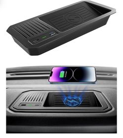  Wireless Charger for Toyota Tundra 2024 2023 2022 | Interior Truck Accessories with USB Port | Wireless Phone Charging Pad for Tundra 1794 Edition SR