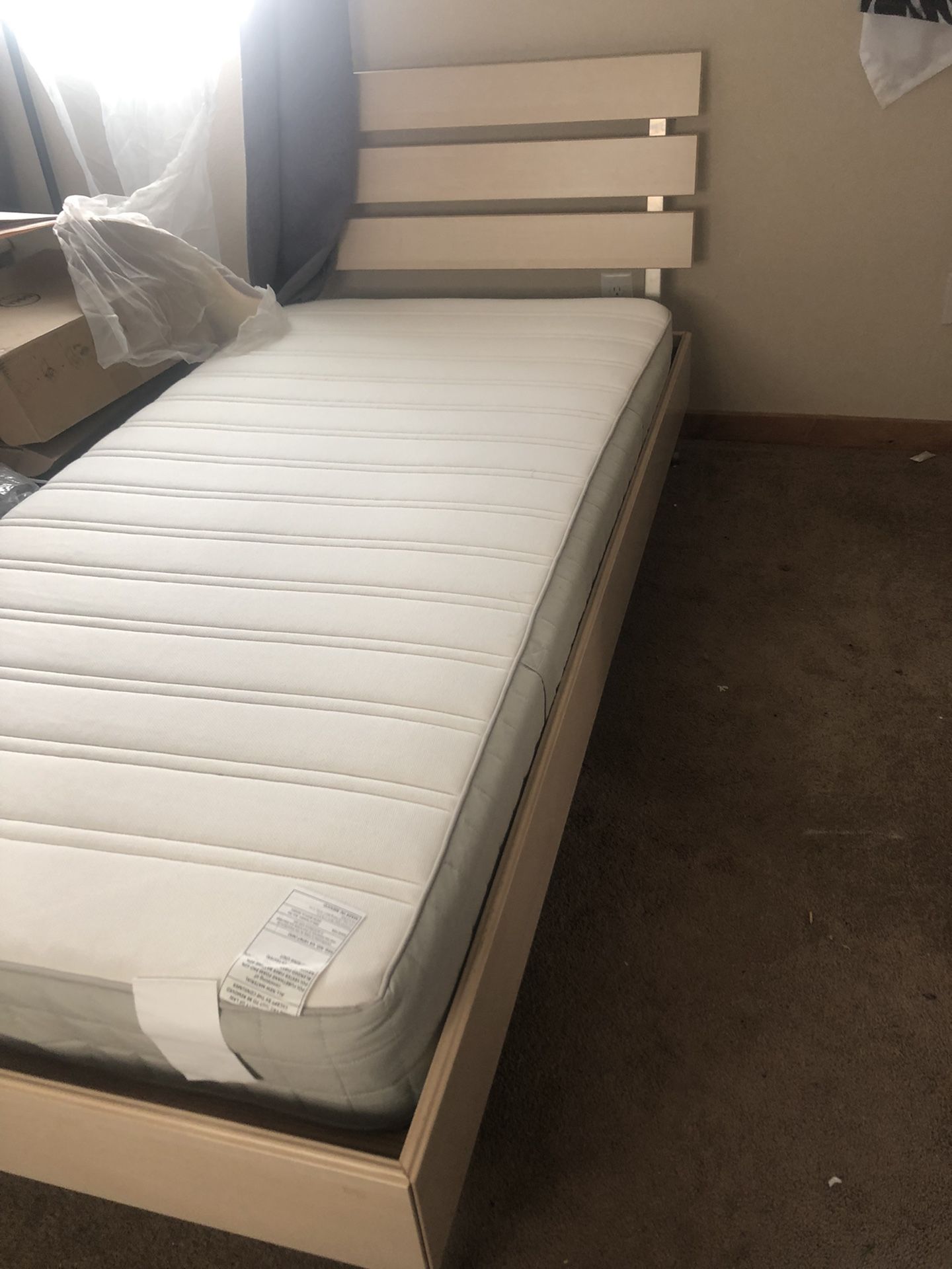 Twin Bed - IKEA frame And  Mattress - New